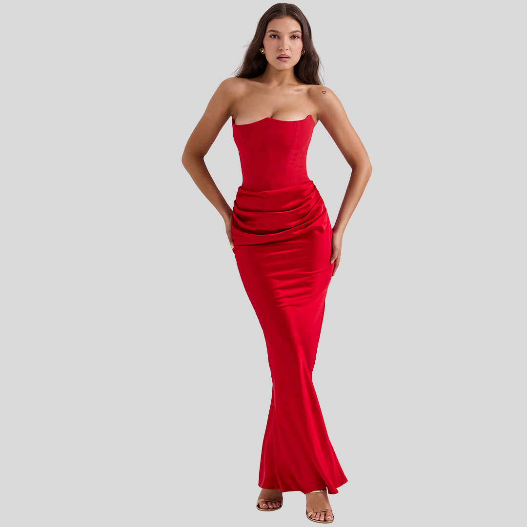 Damen Trägerloses Maxikleid | Sommer