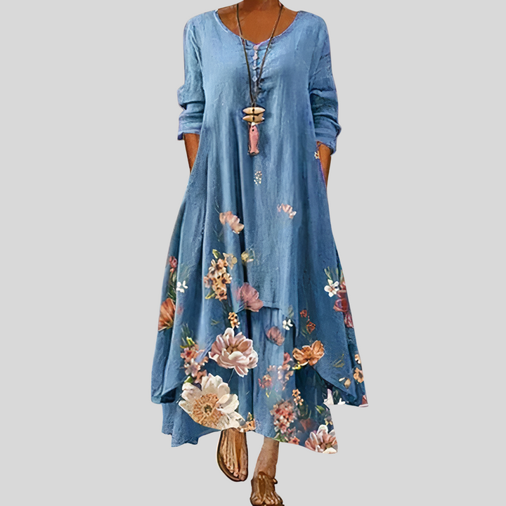 Damen Midikleid mit Langen Ärmeln | Sommer