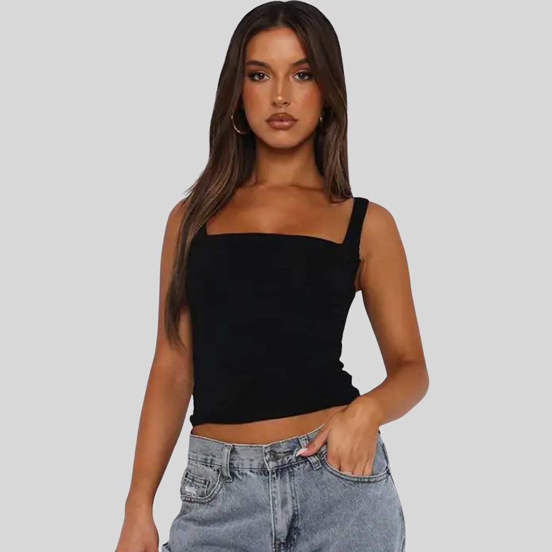 Elegantes Ärmelloses Top | Quadratischer Ausschnitt