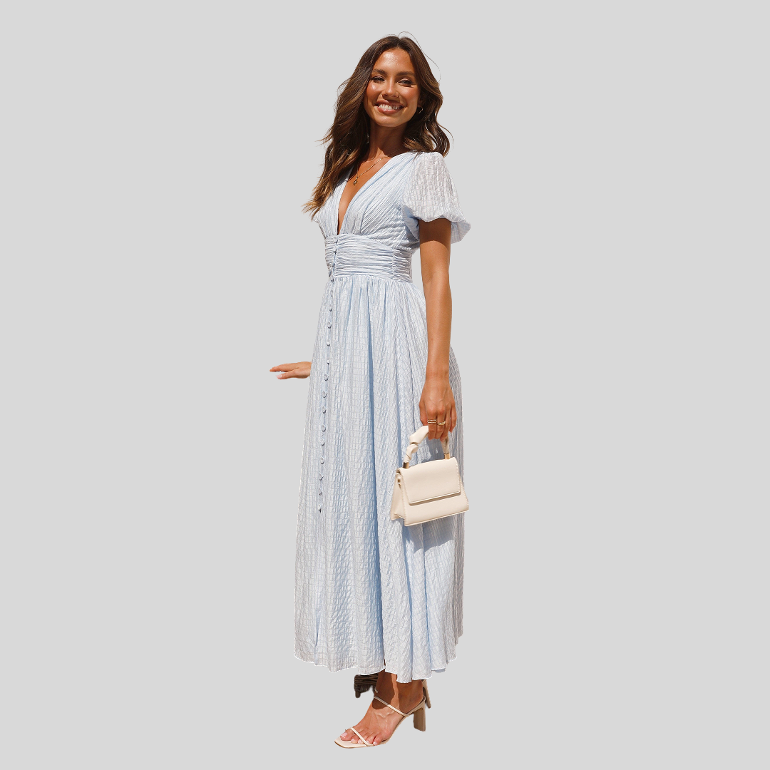 Damen Sommerkleid mit V-Ausschnitt | Midi