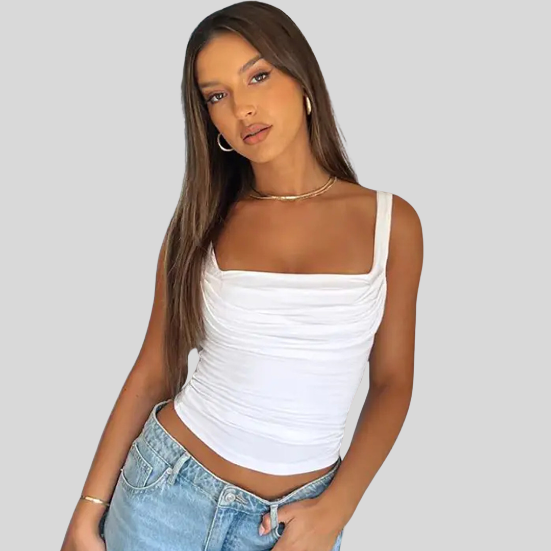 Elegantes Ärmelloses Top | Quadratischer Ausschnitt