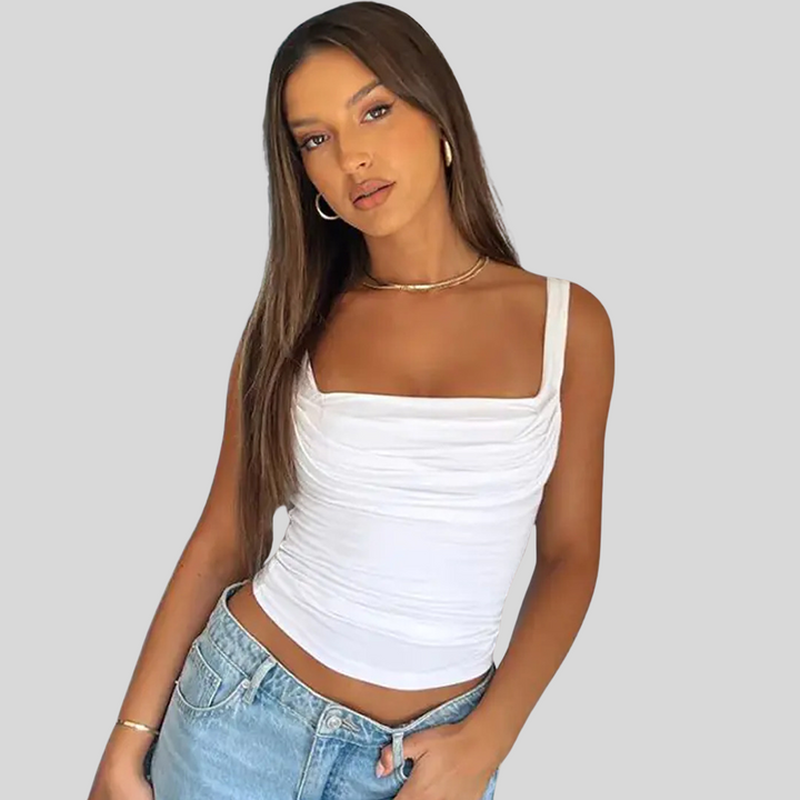 Elegantes Ärmelloses Top | Quadratischer Ausschnitt