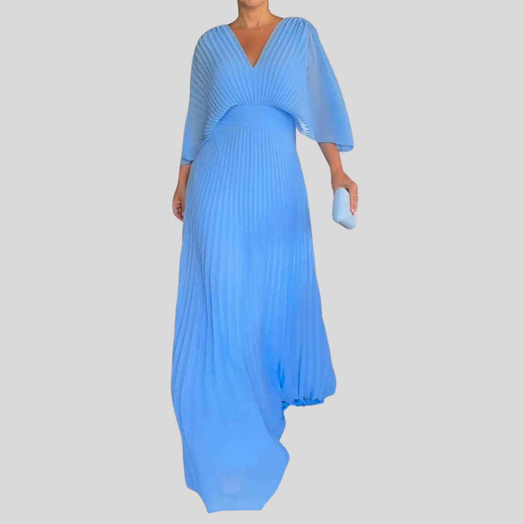 Damen Elegantes Kleid mit V-Ausschnitt | Maxi