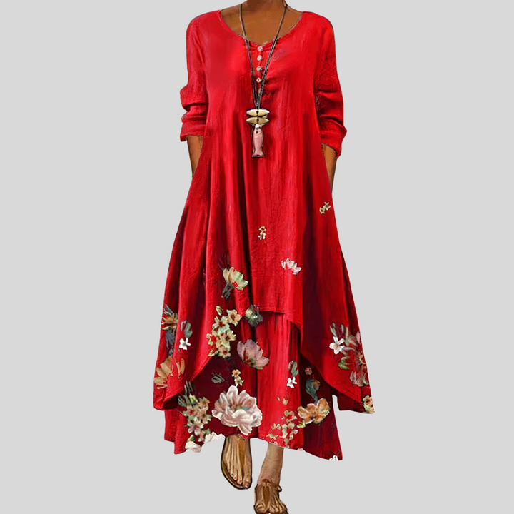 Damen Midikleid mit Langen Ärmeln | Sommer