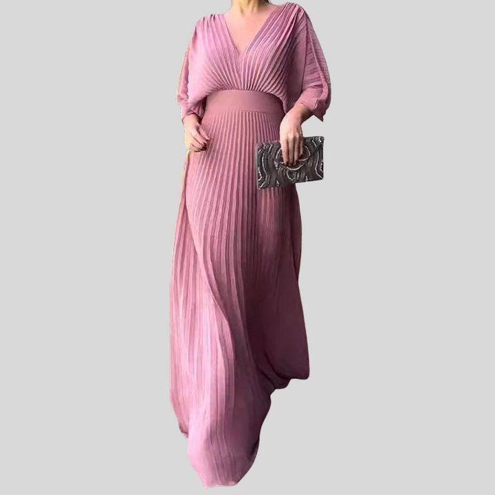 Damen Elegantes Kleid mit V-Ausschnitt | Maxi