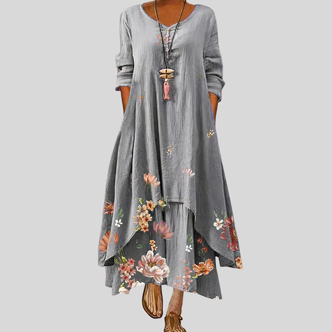 Damen Midikleid mit Langen Ärmeln | Sommer