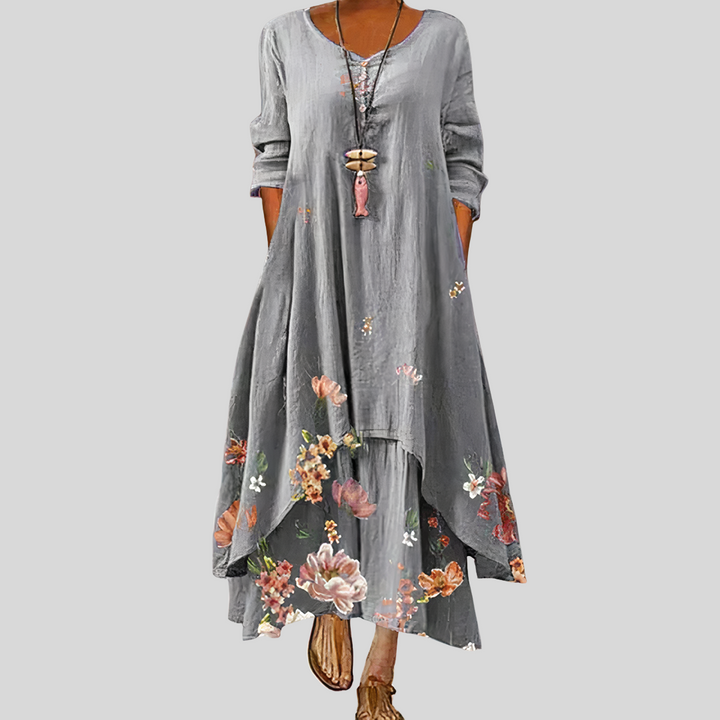 Damen Midikleid mit Langen Ärmeln | Sommer