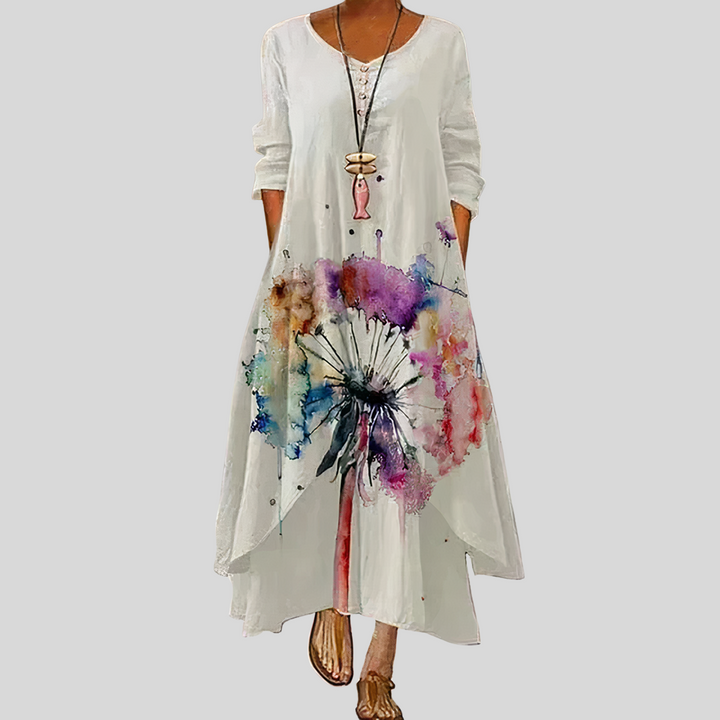 Damen Midikleid mit Langen Ärmeln | Sommer