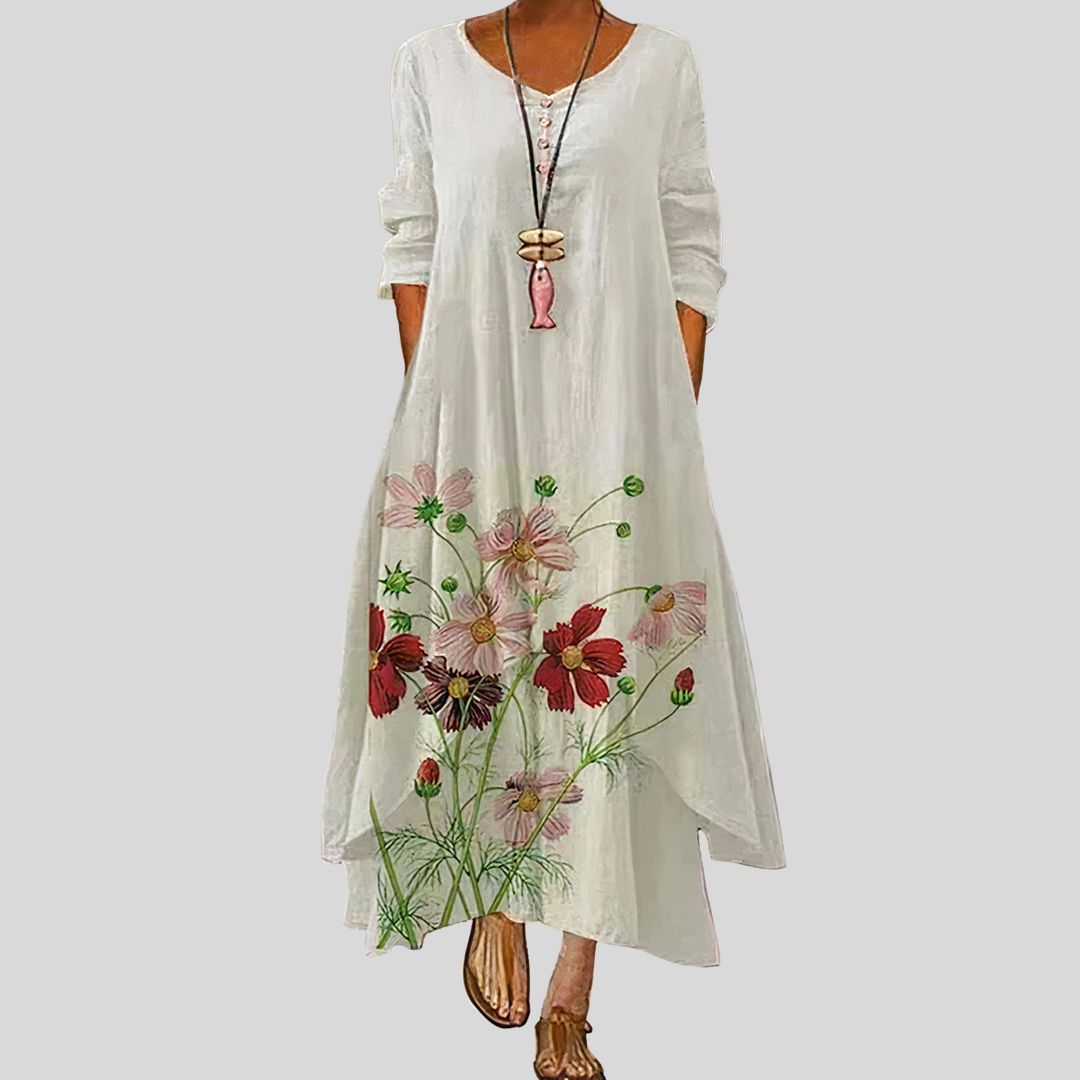 Damen Midikleid mit Langen Ärmeln | Sommer