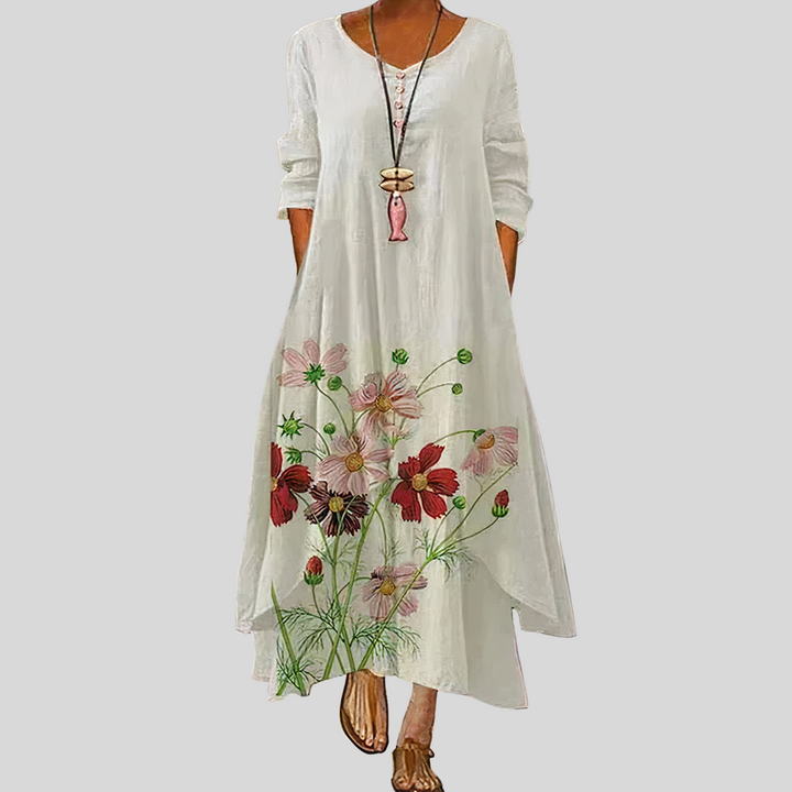 Damen Midikleid mit Langen Ärmeln | Sommer