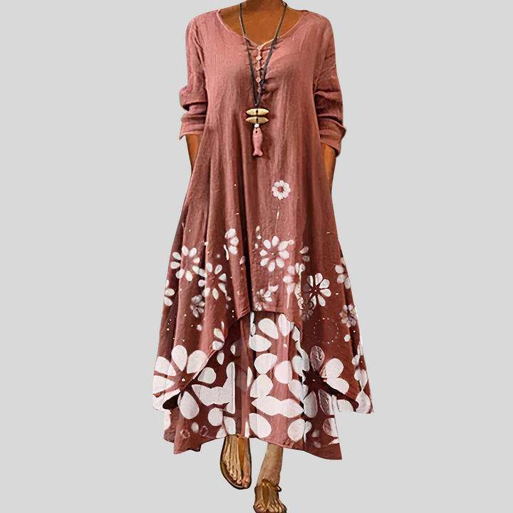Damen Midikleid mit Langen Ärmeln | Sommer