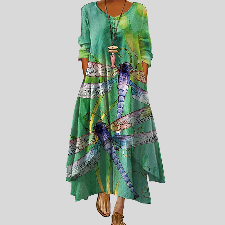 Damen Midikleid mit Langen Ärmeln | Sommer