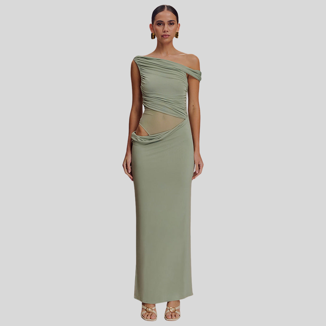 Drapiertes Asymmetrisches Sommerkleid | Maxi