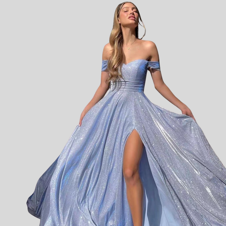 Damen Schulterfreies Maxikleid | Sommer