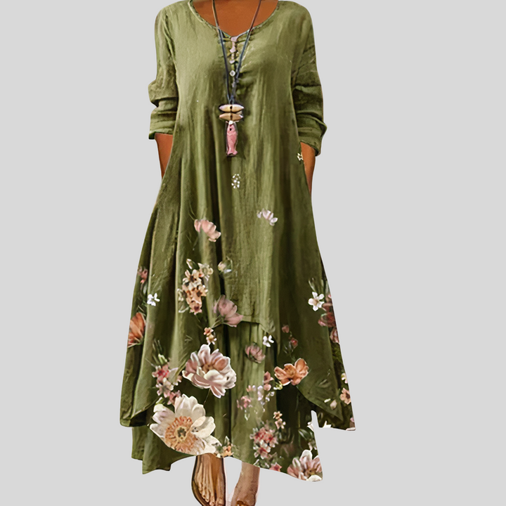 Damen Midikleid mit Langen Ärmeln | Sommer