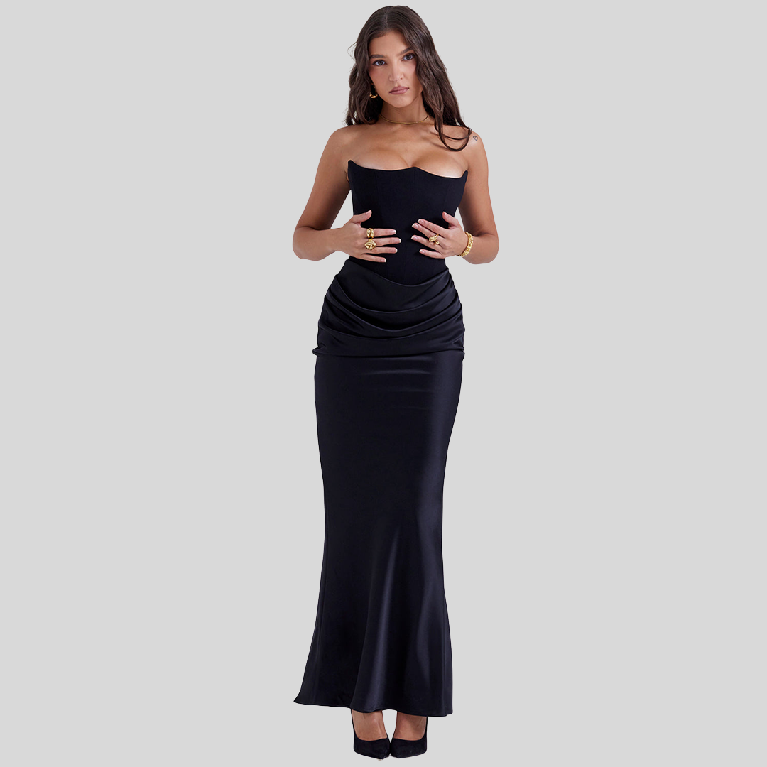 Damen Trägerloses Maxikleid | Sommer