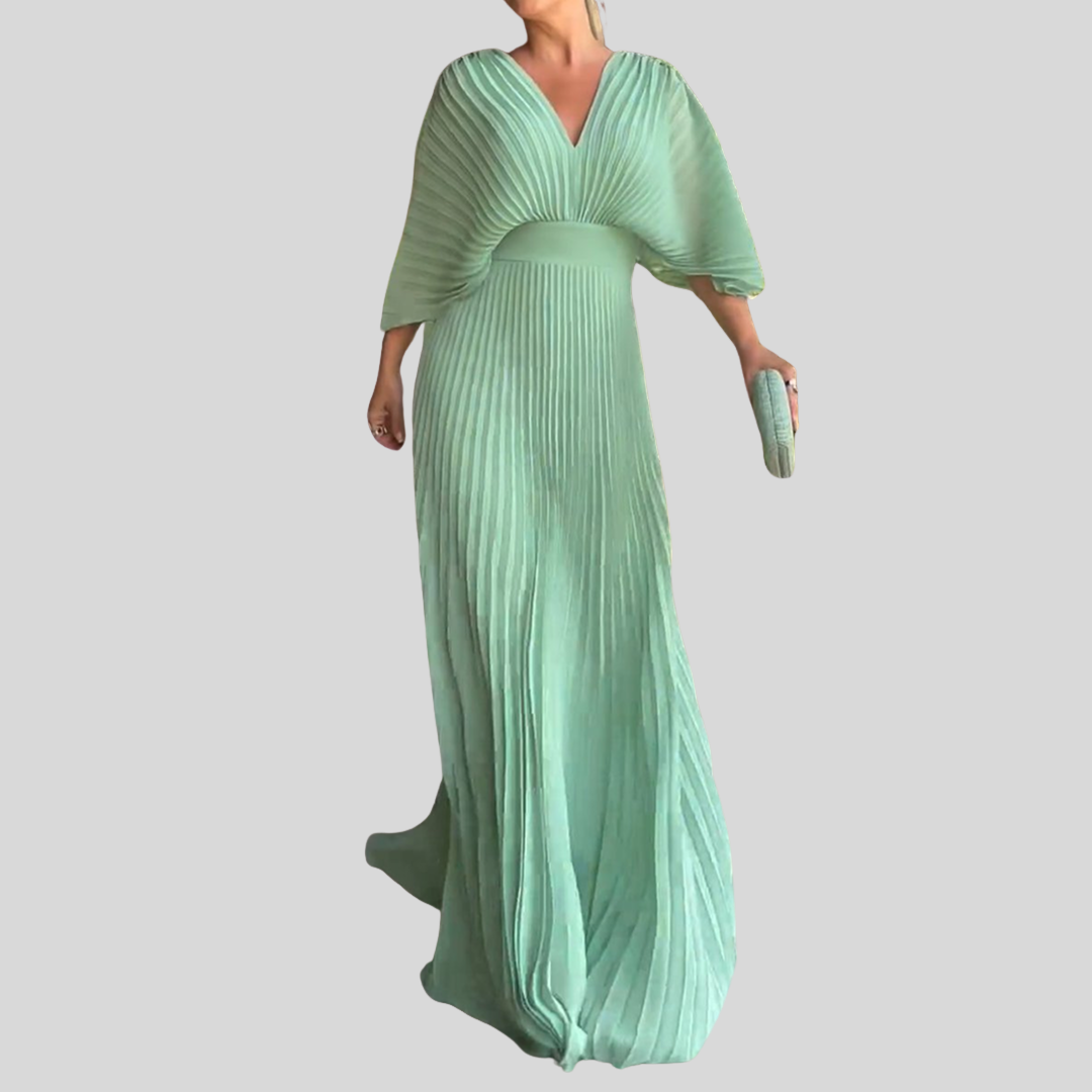 Damen Elegantes Kleid mit V-Ausschnitt | Maxi