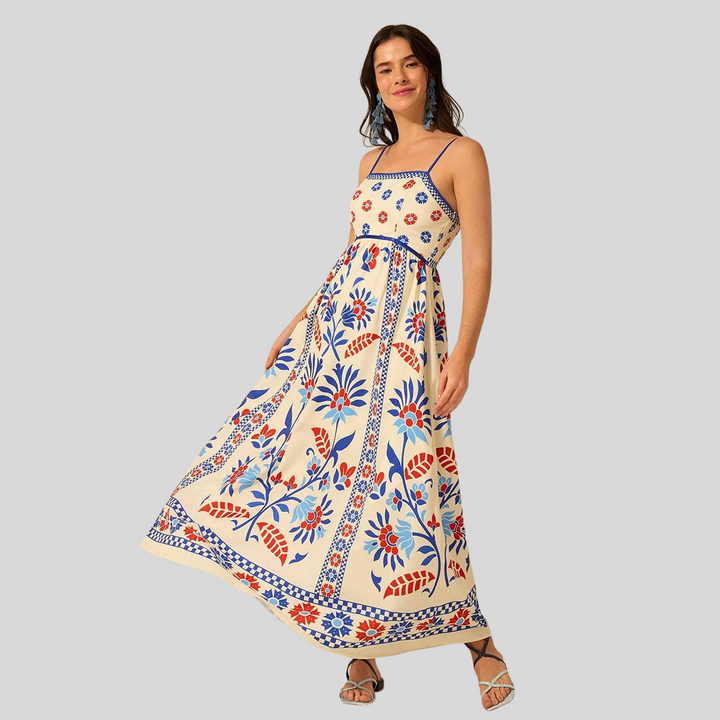 Elegantes Ärmelloses Bedrucktes Kleid | Maxi