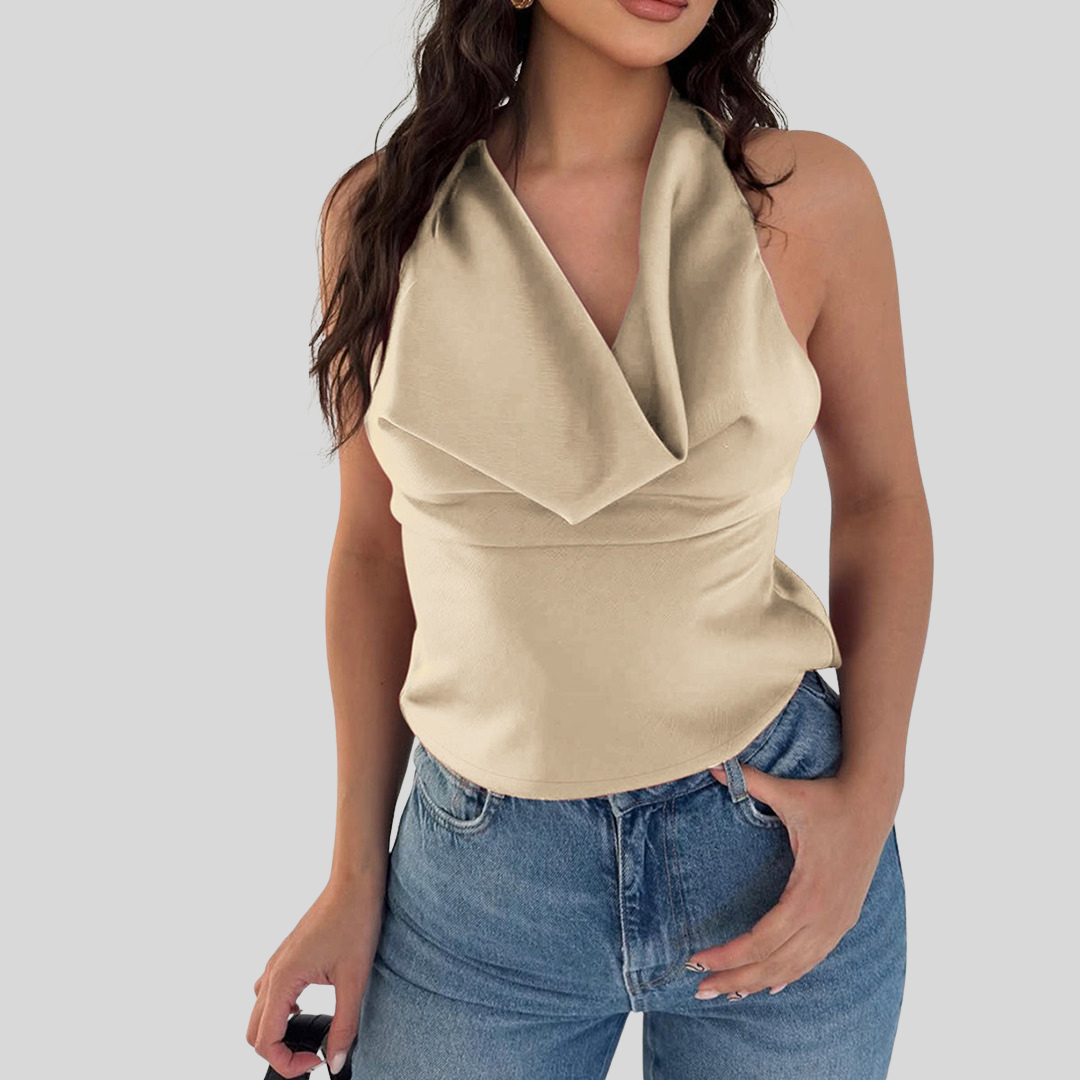 Neckholder-Top mit Drapiertem Ausschnitt | Ärmellos