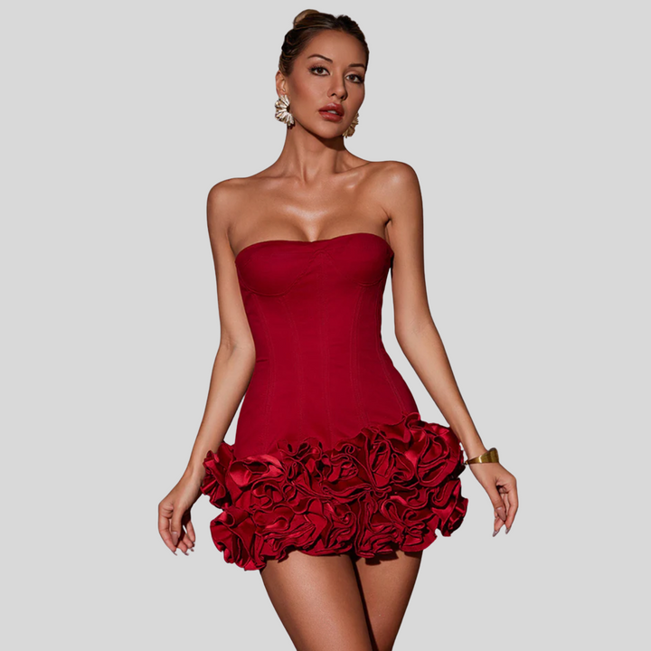 Damen Trägerloses Minikleid | Sommer