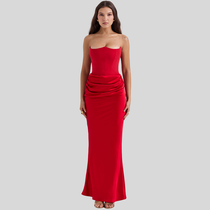 Damen Trägerloses Maxikleid | Sommer