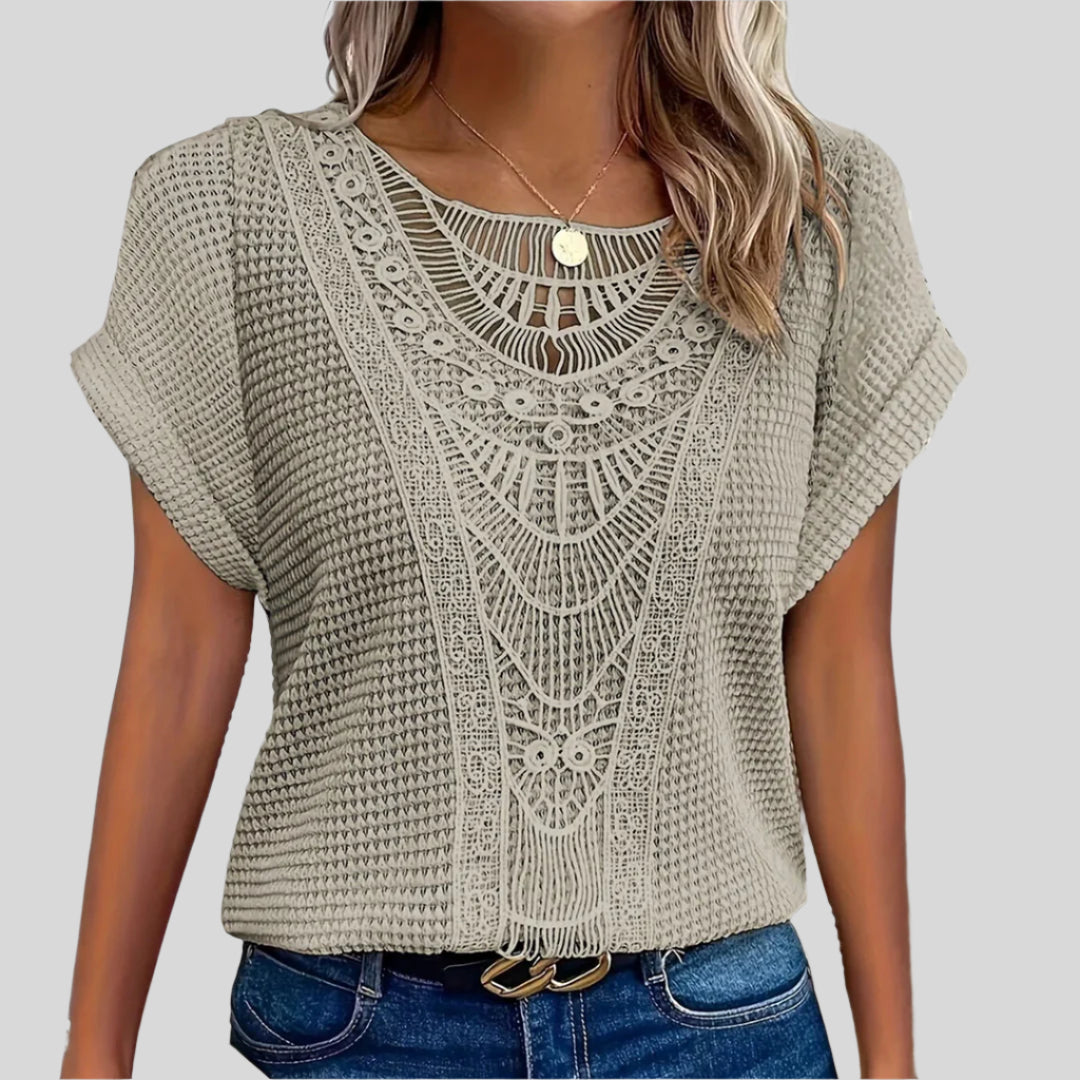 Elegante Strickbluse | Kurzarm