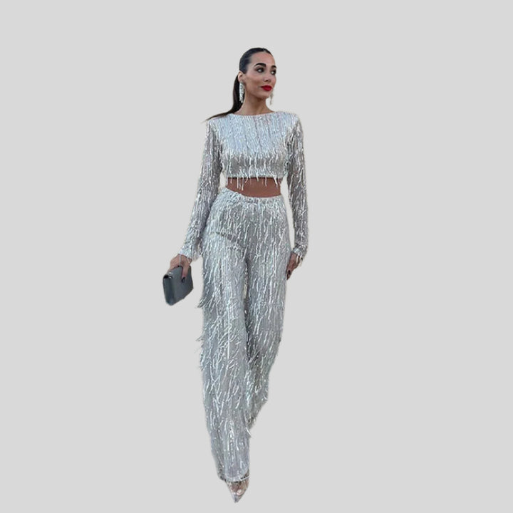 Bella | Damen Pailletten Top Und Hose | Elegant