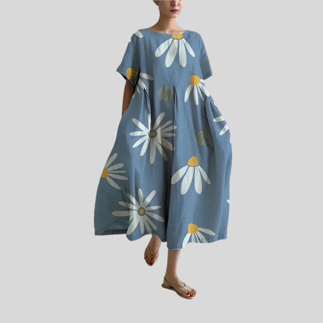 Locker Bedrucktes Kleid | Midi
