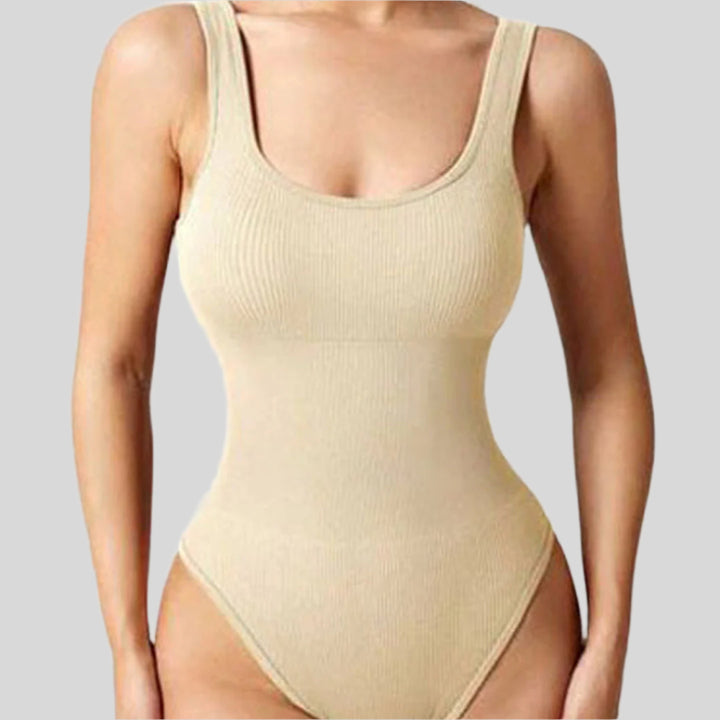 Meredith | Damen Gerippter Shapewear Body | Ärmellos