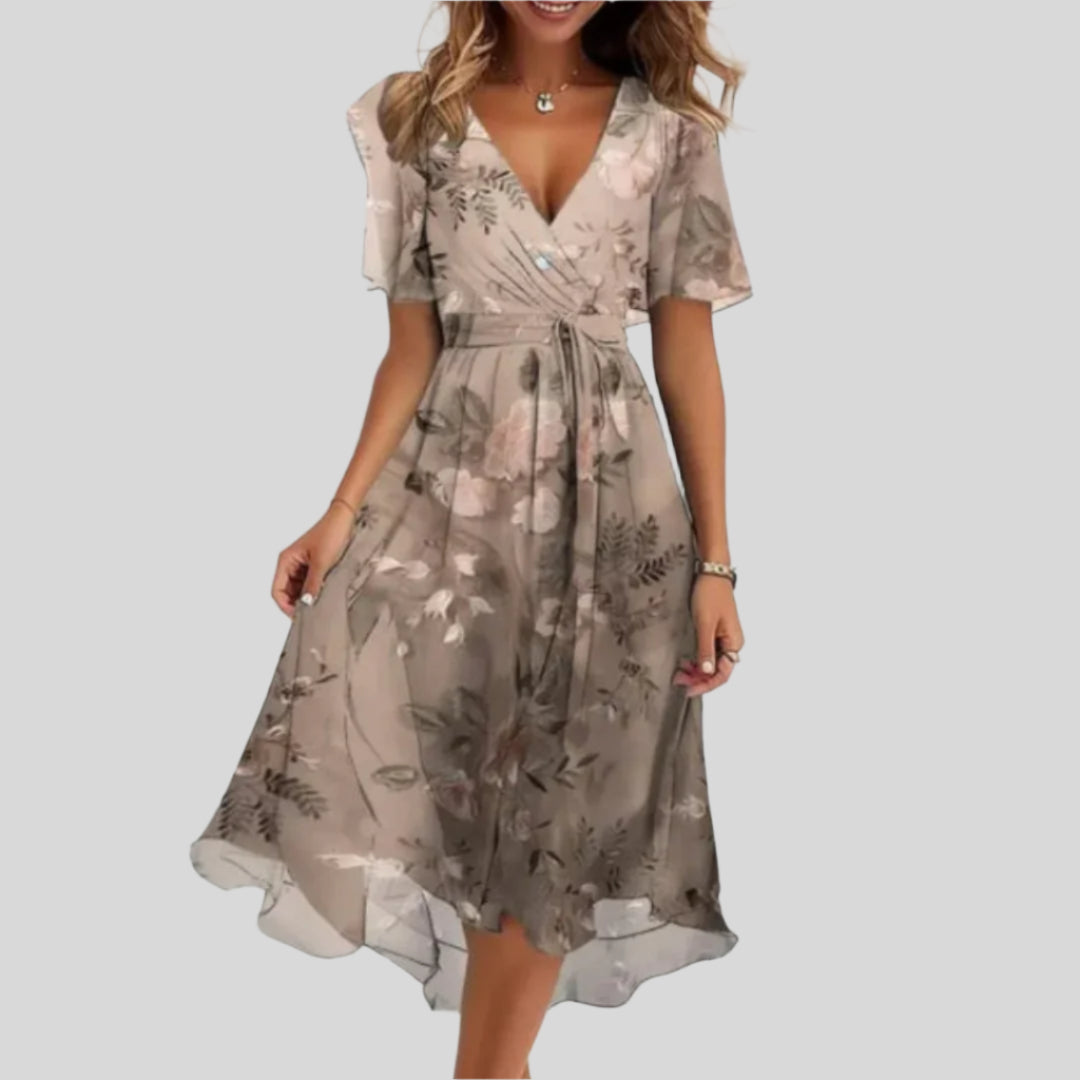 Dominique | Damen V-Ausschnitt Kleid | Elegant