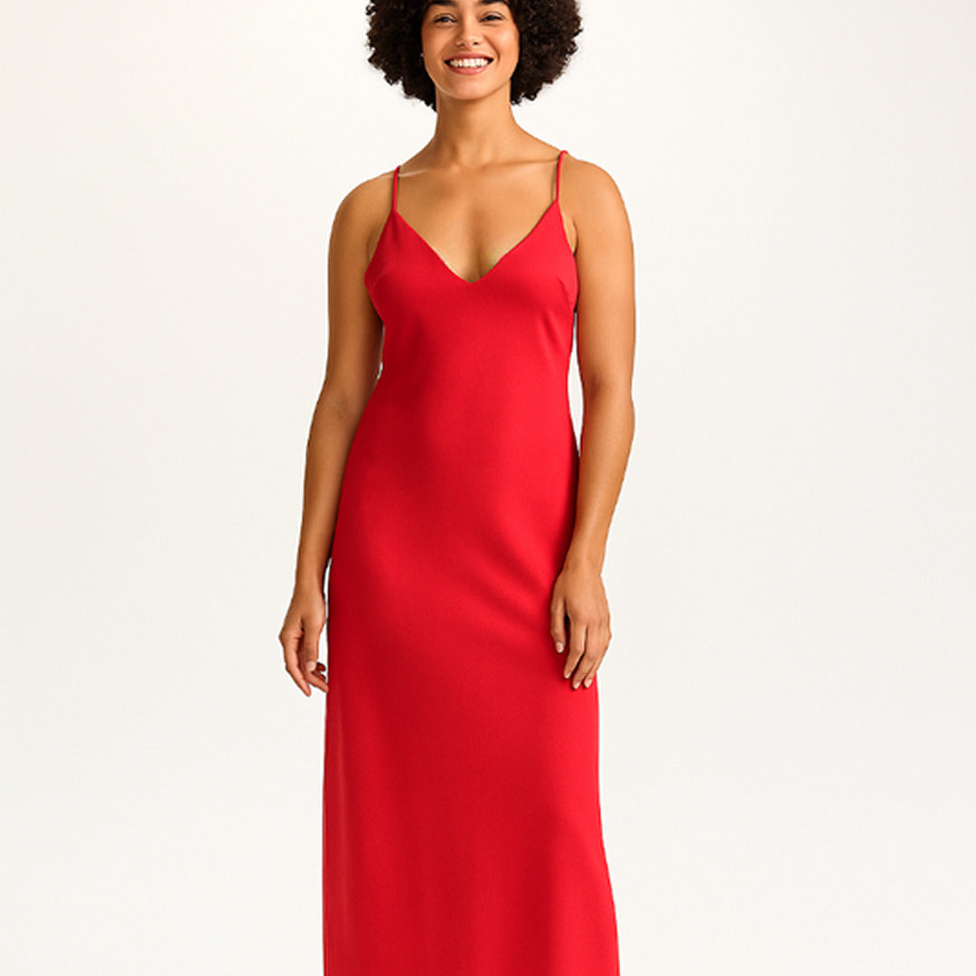 Elegantes Sommerkleid mit V-Ausschnitt | Midi