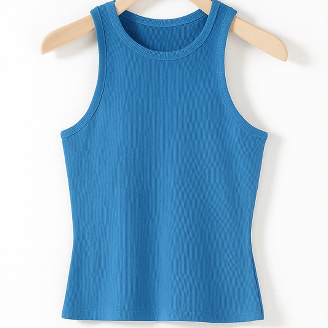 Elegantes geripptes Tanktop | Ärmellos