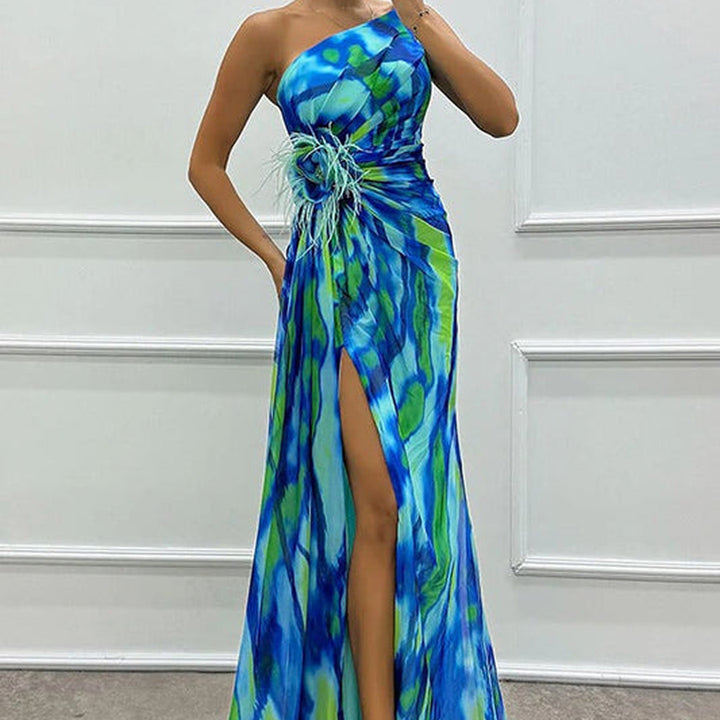 Asymmetrisches One-Shoulder-Maxikleid | Sommer