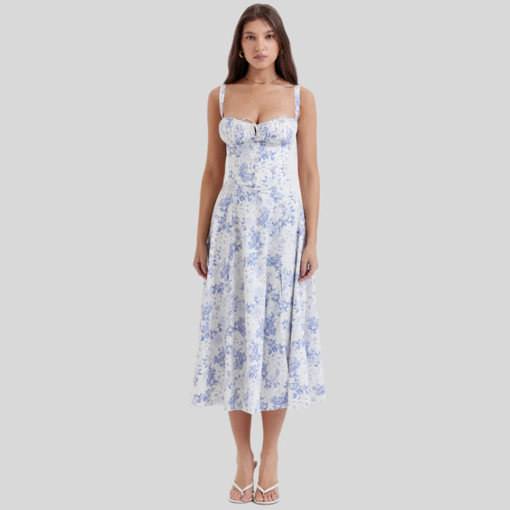 Blumenprint Sommerkleid | Midi