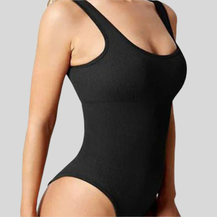 Meredith | Damen Gerippter Shapewear Body | Ärmellos