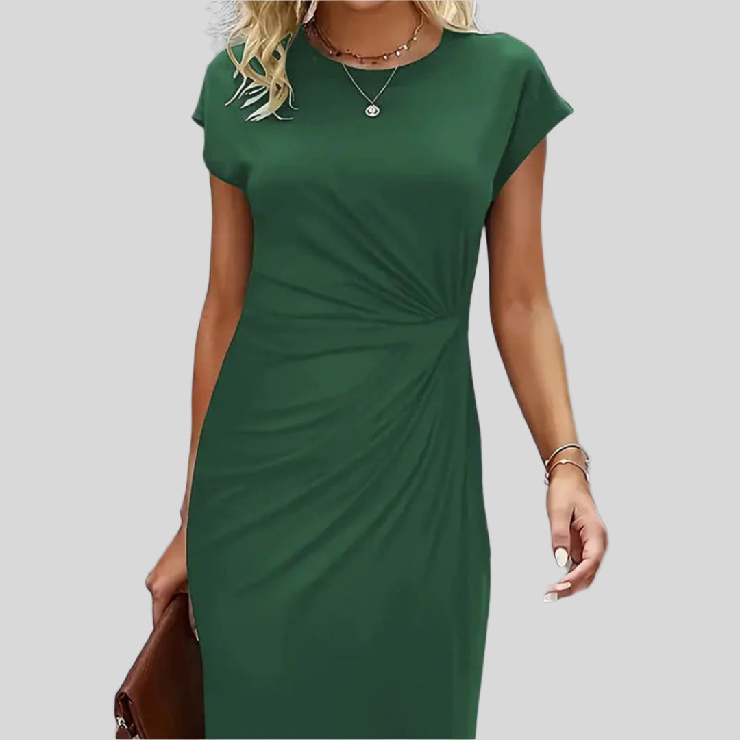 Elegantes Rundhalskleid | Midi