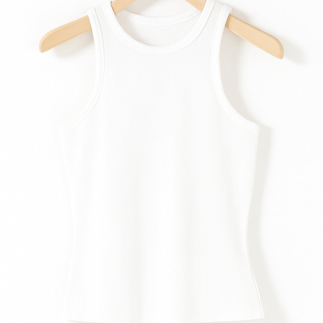 Elegantes geripptes Tanktop | Ärmellos