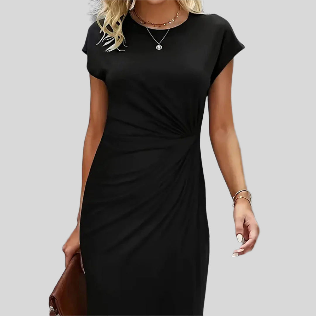 Elegantes Rundhalskleid | Midi