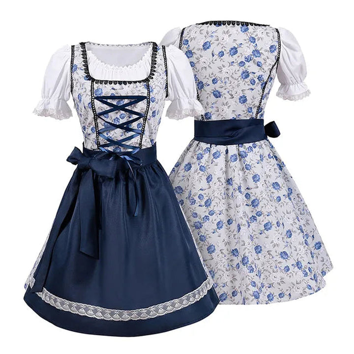 Elegantes Oktoberfest Dirndl Kleid in Blau | Midi