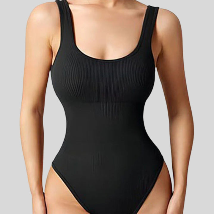 Meredith | Damen Gerippter Shapewear Body | Ärmellos