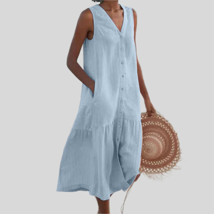 Elegantes Ärmelloses Kleid | Midi
