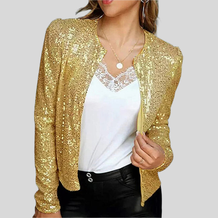 Ludwiga | Damen Stylischer Pailletten Blazer | Sommer