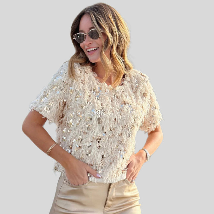 Stilvolle Paillettenbluse | Elegant