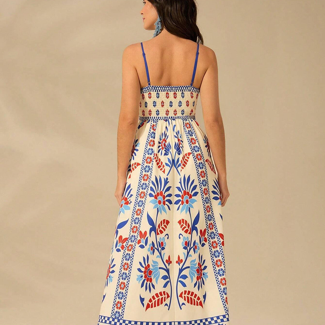 Elegantes Ärmelloses Bedrucktes Kleid | Maxi