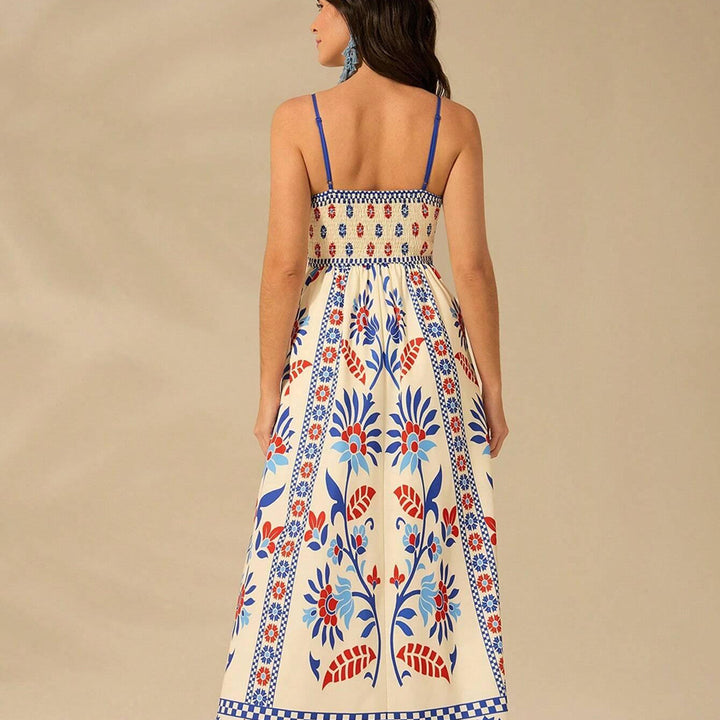 Elegantes Ärmelloses Bedrucktes Kleid | Maxi