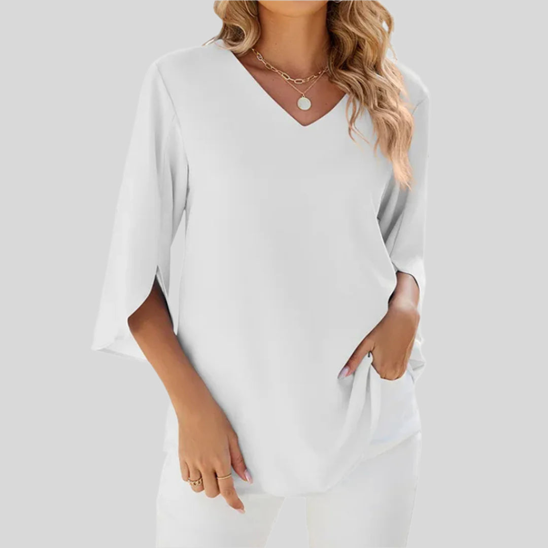 Elegante Bluse | V-Ausschnitt