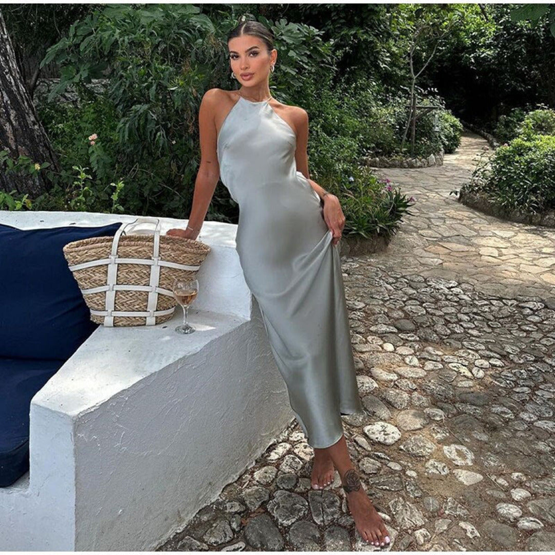 Halter-Ausschnitt Elegantes Kleid | Maxi