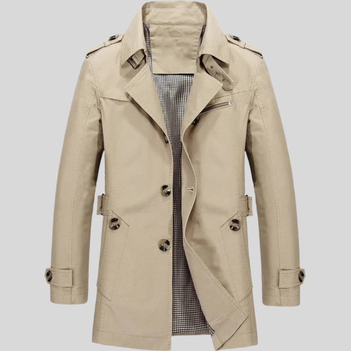 Folke | Herren Winter Trenchcoat mit langen Ärmeln | Elegant