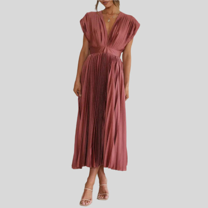 Zivara | Damen Tiefes V-Ausschnitt Sommer Kleid | Maxi