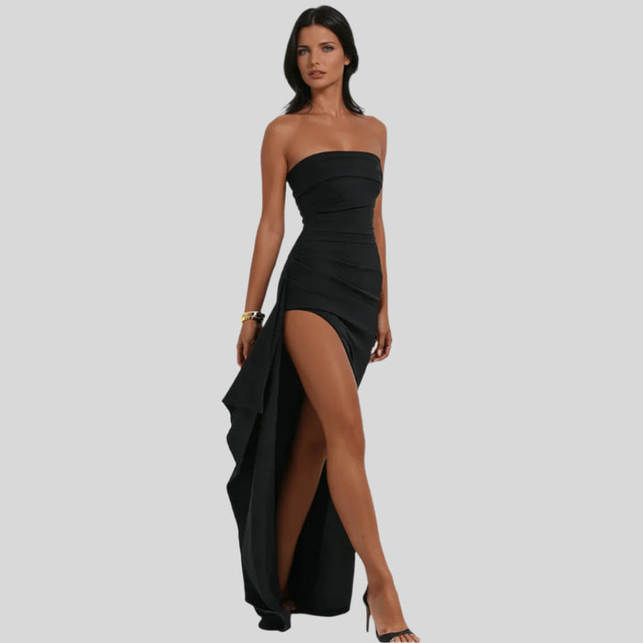 Elegantes Wickelkleid mit Hohem Schlitz | Maxi